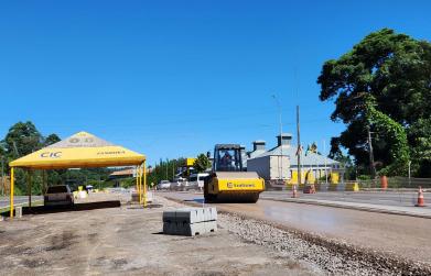  Concessionária CSG inicia mudança de traçado em frente à base do Grupo Rodoviário de Farroupilha